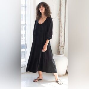 Rachel Pally Black Tiered Maxi Dress